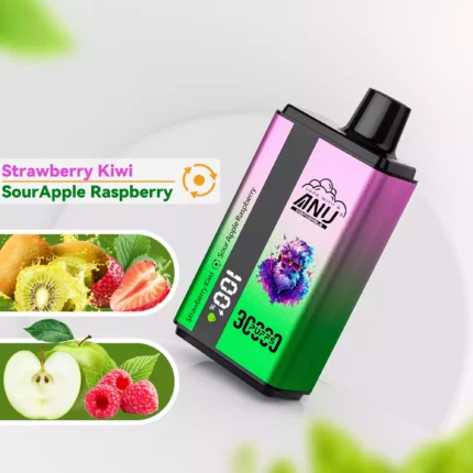 ANU 30000 Züge Doppelter Geschmack Einweg E-Zigarette Erdbeere Kiwi & Sauerer Apfel Himbeere Geschmack 2025 Hot Vape Niedriger Nikotingehalt 550mAh Akku Schn (1)