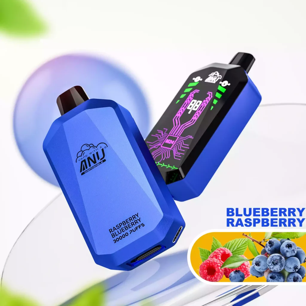 ANU Star 30000 Züge Einweg E-Zigarette Blaubeere Himbeere Geschmack 650mAh Akku 22 ml E-Liquid Wiederaufladbar Für Dampfer mit 0 Prozent 2 Prozent 3 Prozent 5 Prozent Nikotin (1)