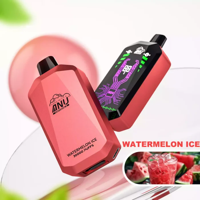 ANU Star 30000 Züge Einweg E-Zigarette Wassermelone Eis Geschmack 650mAh Akku Wiederaufladbar 22ml E-Liquid Niedriger Nikotingehalt 2025 Hot Vape für E-Zigaretten Liebhaber Hers