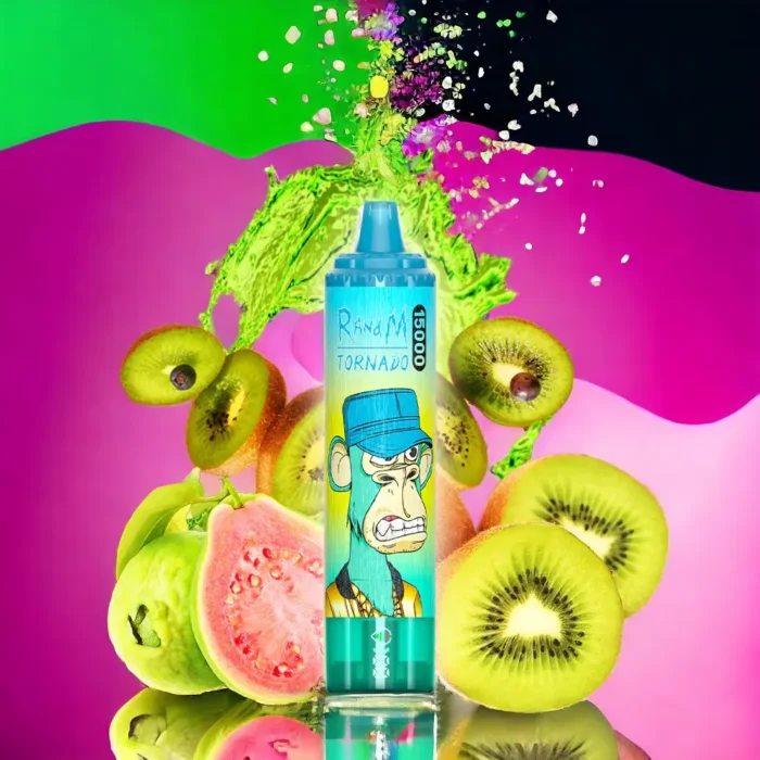 Bestseller RandM Tornado 15000 Züge Einweg E-Zigarette Kiwi Passionsfrucht Guave Geschmack 850 mAh Wiederaufladbarer Akku 0% 2% 3% 5% Niedriger Nikotingehalt 25 ml E-Liquid RGB-Design für Dampfer Hersteller Einzelhandel 5