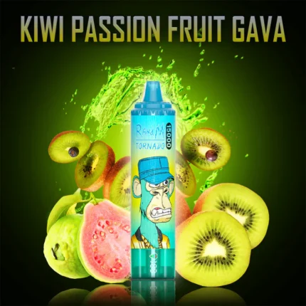 Bestseller RandM Tornado 15000 Züge Einweg E-Zigarette Kiwi Passionsfrucht Guave Geschmack 850 mAh Wiederaufladbarer Akku 0% 2% 3% 5% Niedriger Nikotingehalt 25 ml E-Liquid RGB-Design für Dampfer Hersteller Einzelhandel 6