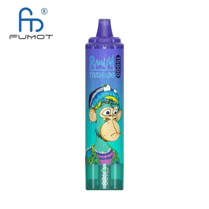 Heiße Verkauf RandM Tornado 15000 Züge Einweg E-Zigarette Blaubeere auf Eis Geschmack 850 mAh Wiederaufladbar Akku 0% 2% 3% 5% Niedriger Nikotingehalt 25 ml E-Liquid RGB-Design Hersteller Einzelhandel für E-Zigaretten 1