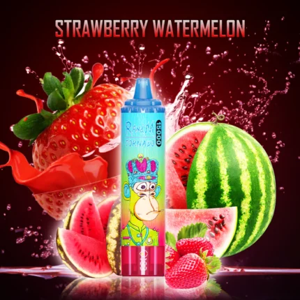 Neueste Edition RandM Tornado 15000 Züge Einweg E-Zigarette Erdbeere Wassermelone Geschmack 850 mAh Wiederaufladbare Batterie 5-7 Tage Versand Hersteller Einzelhandel (1