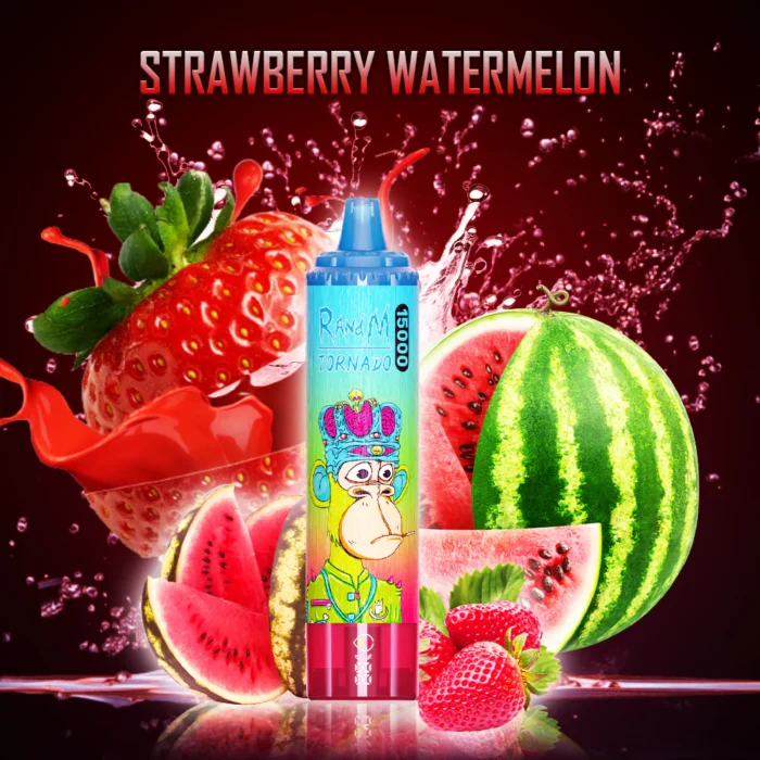 Neueste Edition RandM Tornado 15000 Züge Einweg E-Zigarette Erdbeere Wassermelone Geschmack 850 mAh Wiederaufladbare Batterie 5-7 Tage Versand Hersteller Einzelhandel (1