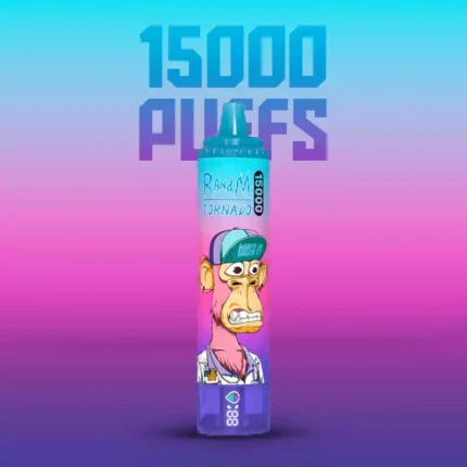Neueste RandM Tornado 15000 Züge Einweg E-Zigarette Blaubeere Himbeere Geschmack 850 mAh Wiederaufladbar Akku 0% 2% 3% 5% Niedriger Nikotingehalt 25 ml E-Liquid RGB-Design für Dampfer Hersteller Einzelhandel 1