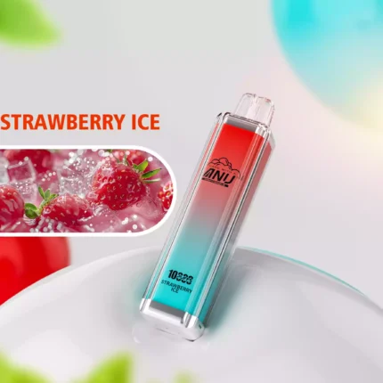 Premium-Erlebnis ANU Crystal 10000 Züge Einweg E-Zigarette Erdbeere Eis Geschmack 650mAh Akku 18ml E-Liquid für höchsten Genuss (2)