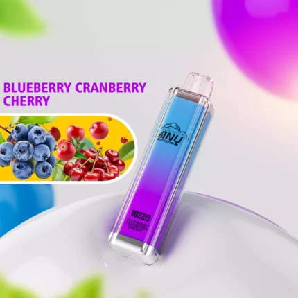 Verkaufsschlager ANU Crystal 10000 Züge Einweg E-Zigarette Blaubeere Cranberry Kirsche Geschmack 650mAh Akku 18ml E-Liquid für E-Zigaretten Fans (1)