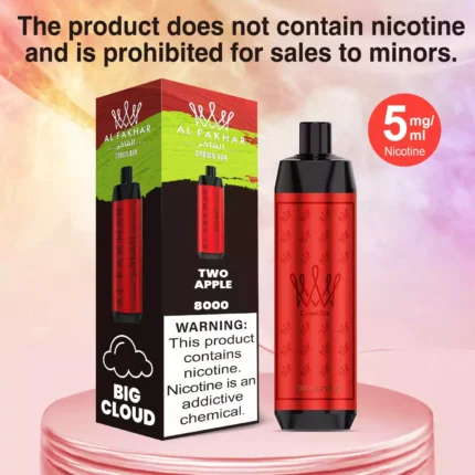 Heißer Verkauf AL FAKHAR 8000 Züge F18 Einweg E-Zigarette Doppelapfel Geschmack Mit 600 mAh Akku 18 ml E-Liquid Niedriger Nikotingehalt Mesh Coil 5-7 Tage Schneller Versand He