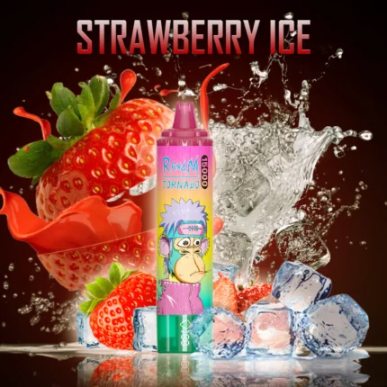Heißer Verkauf RandM Tornado 15000 Züge Einweg E-Zigarette Erdbeere Eis Geschmack 850 mAh Akku 25 ml E-Liquid Mesh Coil für Dampfer RGB-Design Hersteller Retail (3)