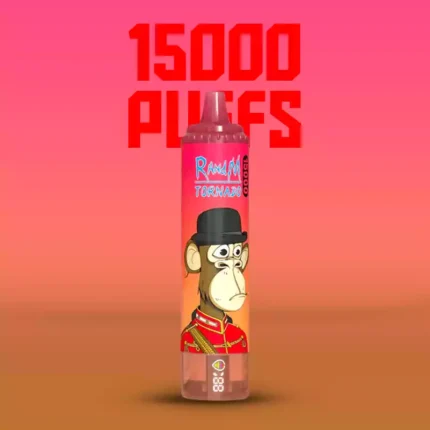 Hot Sale RandM Tornado 15000 Züge Einweg E-Zigarette Rote Energie Eis Geschmack 850 mAh Akku 25 ml E-Liquid Mesh Coil RGB-Design Hersteller Retail (1)