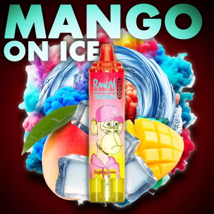 Top Neuheit RandM Tornado 15000 Züge Einweg E-Zigarette Mango auf Eis Geschmack Mit RGB-Design und Mesh Coil 850 mAh Akku 25 ml E-Liquid 2025 Hot Vape Europäisches Lager Schnelle (4)