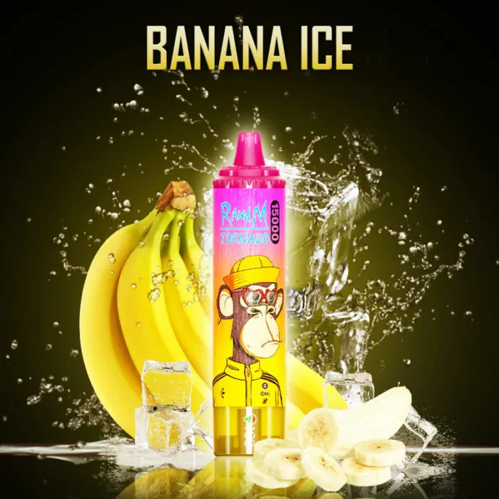 Trendige Wahl RandM Tornado 15000 Züge Einweg E-Zigarette Banane Eis Geschmack 850 mAh Akku 25 ml E-Liquid Mesh Coil RGB-Design Hersteller Retail (4)